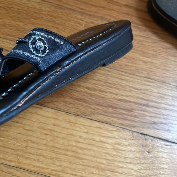 Coconuts by Matisse Black Leather Thong Sandal Flip Flop Beaded Kelsey Shoe 7 - Picture 7 of 9